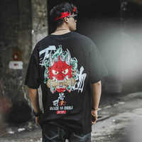 Bawełna fajna ponadgabarytowa koszulka gotycka główna ulica Hip Hop koszulka męska damska letnia bluzka Harajuku luźna diabeł Tshirt Streetwear 5